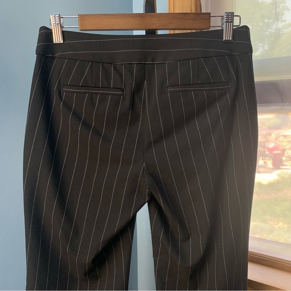 LOFT Black with White Pinstripe Marisa Trousers, Petite - Picture 7 of 7